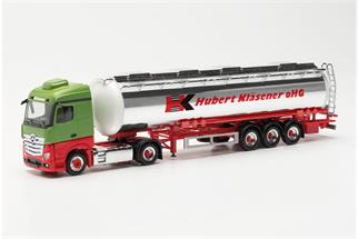 Herpa H0 MB Actros Streamspace Jumbochromtank-Sattelzug, Hubert Klaesener