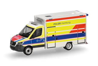 Herpa H0 MB Sprinter '18 Fahrtec RTW, Polizei Hamburg
