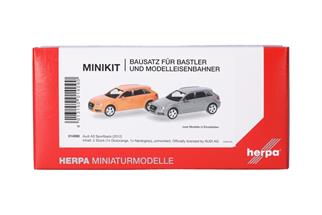 Herpa H0 MiniKit: Audi A3 Sportback, glutorange und nardograu (Inhalt: je 1 Stk.)