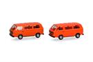Herpa H0 MiniKit: VW T3 Bus, leuchtrot und orange (Inhalt: je 1 Stk.)