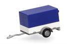 Herpa H0 PKW Planenanhänger 1achs, blau/weiss