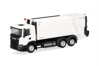 Herpa H0 Scania CG17 Pressmüllfahrzeug Variopress, weiss