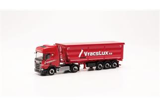 Herpa H0 Scania CR20 HD Stahlrundmulden-Sattelzug, Vracslux