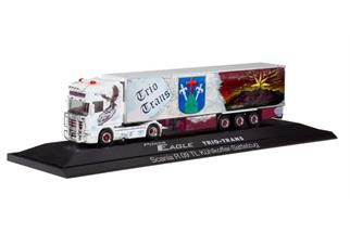 Herpa H0 Scania R TL Kühlkoffer-Sattelzug Trio-Trans Power Eagle (Bayern/Friedberg)