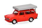 Herpa H0 Trabant 601 Universal, knallrot mit Dachzelt