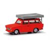 Herpa H0 Trabant 601 Universal, knallrot mit Dachzelt