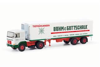 Herpa/MBS H0 MAN F8 Kühlkoffer-Sattelzug, Böhm & Gottschalk