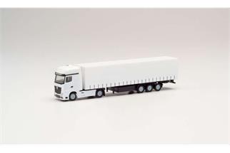 Herpa N MiniKit MB Actros Gardinenplanen-Sattelzug, weiss