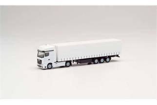 Herpa N MiniKit MB Actros Gardinenplanen-Sattelzug, weiss