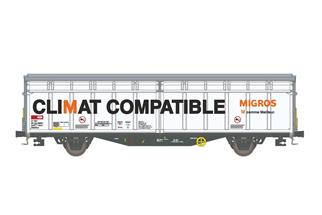 Hobbytrain H0 SBB Schiebewandwagen Hbbillns, MIGROS - Klimafreundlich, Ep. VI