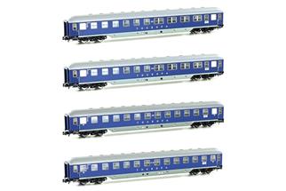 Hobbytrain N DB Reisezugwagen-Set 1 Touropa, Ep. IIIb, 4-tlg. Hobbytrain N DB Reisezugwagen-Set 1 Touropa, Ep. IIIb, 4-tlg.