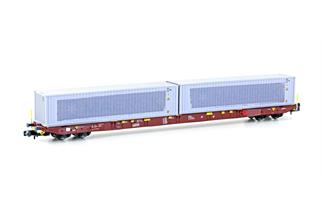 Hobbytrain N Metrans Containertragwagen Sggnss, 2x40'-Container Maersk, Ep. VI