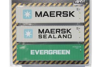 Igra Model H0 40' Container-Set 2 MAERSK/MAERSK SEELAND/EVERGREEN, 3-tlg.