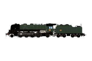 Jouef H0 (DC Sound) SNCF Dampflok 141.R.44, kohlegefeuert, grün/schwarz, Ep. III