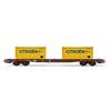 Jouef H0 SNCF Containertragwagen S70, 2x20'-Container Citroen, Ep. IV