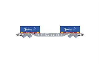 Jouef H0 SNCF Containertragwagen Sgss, 2x20'-Coil-Container Spedirail, Ep. V