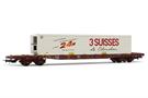 Jouef H0 SNCF Containertragwagen Sgss, 3 Suisses, Ep. V