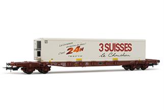 Jouef H0 SNCF Containertragwagen Sgss, 3 Suisses, Ep. V