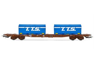 Jouef H0 SNCF Containerwagen S70, 2x20'-Coil-Container TTS, Ep. V