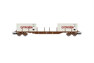 Jouef H0 SNCF Flachwagen Res, 2x20'-Container Citroen, Ep. IV