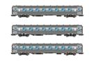 Jouef H0 SNCF Reisezugwagen-Set DEV Inox A8/A3B5/A5s, Ep. III, 3-tlg.