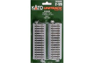 Kato H0 Unitrack S114 Gleis gerade 114 mm (Inhalt: 4 Stk.)