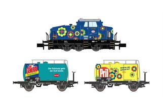 Lemke/NME/Hobbytrain N (Digital) Zugset DHG 500 C mit Leichtbau-Kesselwagen, Ep. V, 3-tlg.