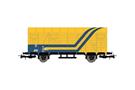Lima H0 FS gedeckter Güterwagen, Zusatzwagen zu Hilfszug, blau/gelb