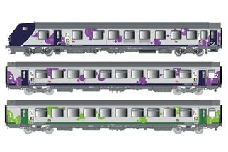 LS Models H0 (AC) SNCF Wagenset VU/VTU, Intercités Haute-Normandie, Ep. VI, 3-tlg.