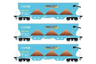 LS Models H0 ChemOil/Millet Getreidesilowagen-Set Tagnpps, Ep. VI, 3-tlg.