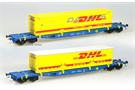 LS Models H0 DB Containertragwagen-Set Sgss DHL/DANZAS 2-tlg.