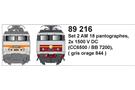 LS Models H0 Stromabnehmer AM 18, gris orage 844, zu BB 7200/CC 6500 (Inhalt: 2 Stk.)