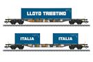 Märklin H0 AAE Containertragwagen-Set Sgns 19, Lloyd Triestino/Italia, Ep. VI, 2-tlg.