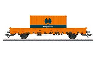 Märklin H0 Aarsleff Rungenwagen Kls, 20'-Boxcontainer, Ep. VI