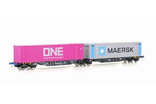 Mehano H0 PKP Cargo Container-Doppeltragwagen Sggmrss 90, ONE/Maersk, Ep. VI