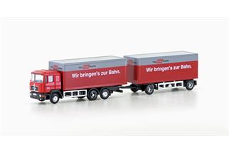 Minis N MAN F90 3-achs Koffer-Hängerzug, Rail Cargo Austria