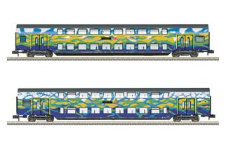 Minitrix N (Digital) DB AG Doppelstockwagen-Set 1, Touristik, Ep. VI, 2-tlg.