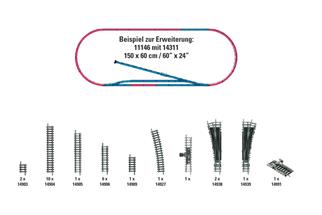 Minitrix N-Gleis Ergänzungspackung H1