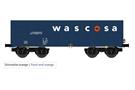 NME H0 (AC Digital) Wascosa offener Güterwagen Eamnos 57, blau/orange, m. Zugschl., Ep. VI