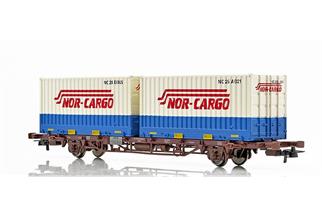 NMJ H0 CargoNet Containertragwagen Lgns 42 76 443 2041-8, Nor-Cargo