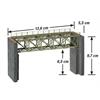 Noch H0m/e Stahlbrücke für Schmalspurbahnen mit Brückenköpfen