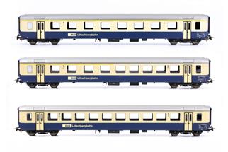 Piko H0 (AC) BLS Personenwagen-Set EW I A/AB/B, AS-Türen, Lötschbergbahn, Ep. V, 3-tlg.