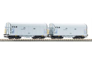 Piko H0 ATIR Rail Schiebeplanenwagen-Set, Ep. VI, 2-tlg.