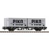 Piko H0 DR Containertragwagen, 2x20'-Container VEB PIKO, Ep. IV