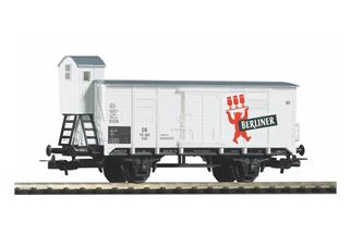 Piko H0 DR gedeckter Güterwagen G02 Berliner Pilsener, mit Bremserhaus, Ep. III