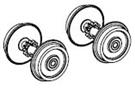 Piko H0 (ET) AC-Radsatz mit Zahnrad (Inhalt: 2 Stk.)