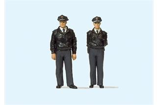 Preiser G Polizisten in blauer Uniform BRD