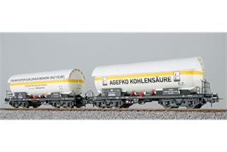 Pullman H0 DB Gaskesselwagen-Set Zag 620, Frankfurter Kohlensäure/AGEFKO, Ep. III, 2-tlg.