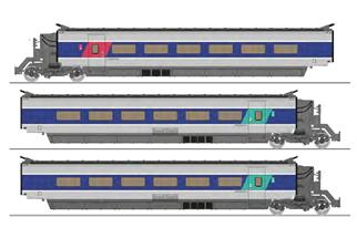 REE H0 (AC) SNCF Ergänzungsset 1 TGV PSE N° 91, Rénov 1, Ep. V-VI, 3-tlg.