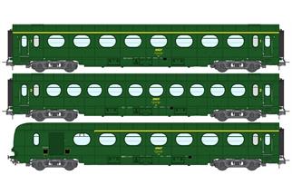 REE H0 (DC) SNCF Personenwagen-Set Saucisson A8/B10/A6d, Ep. IV, 3-tlg.